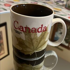 Starbucks White and Brown Canada Mug Dining Essential